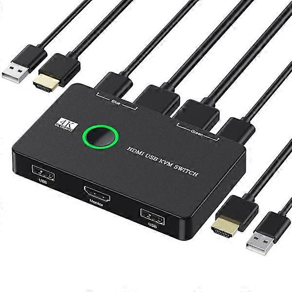 KVM HDMI-compatible Switch 2 Port Box USB HDMI SWITCH