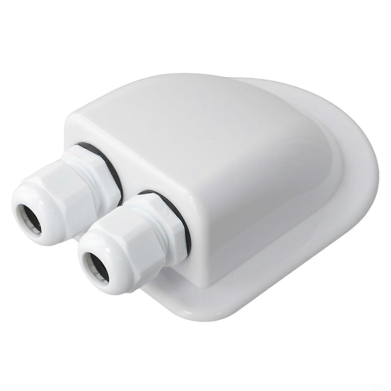 Cable Grommet Box For RVs And Solar Mounts  Compact Design, Durable Cable Management, Secure Mounting, White