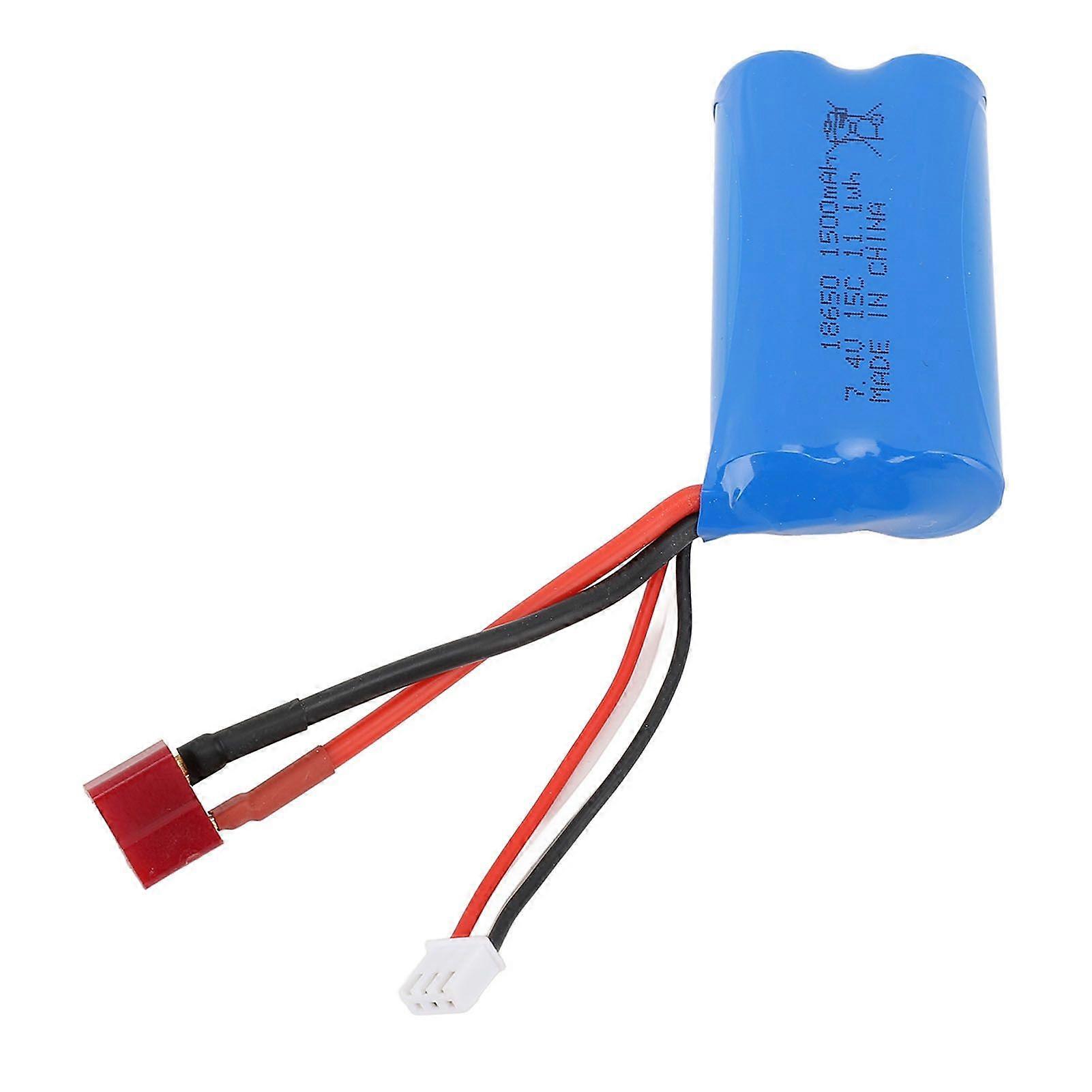 RC Car Battery 7.4V Overcharge Protection 1500mAh 15C RC Car Battery With T Plug for WLtoys 12428 12423