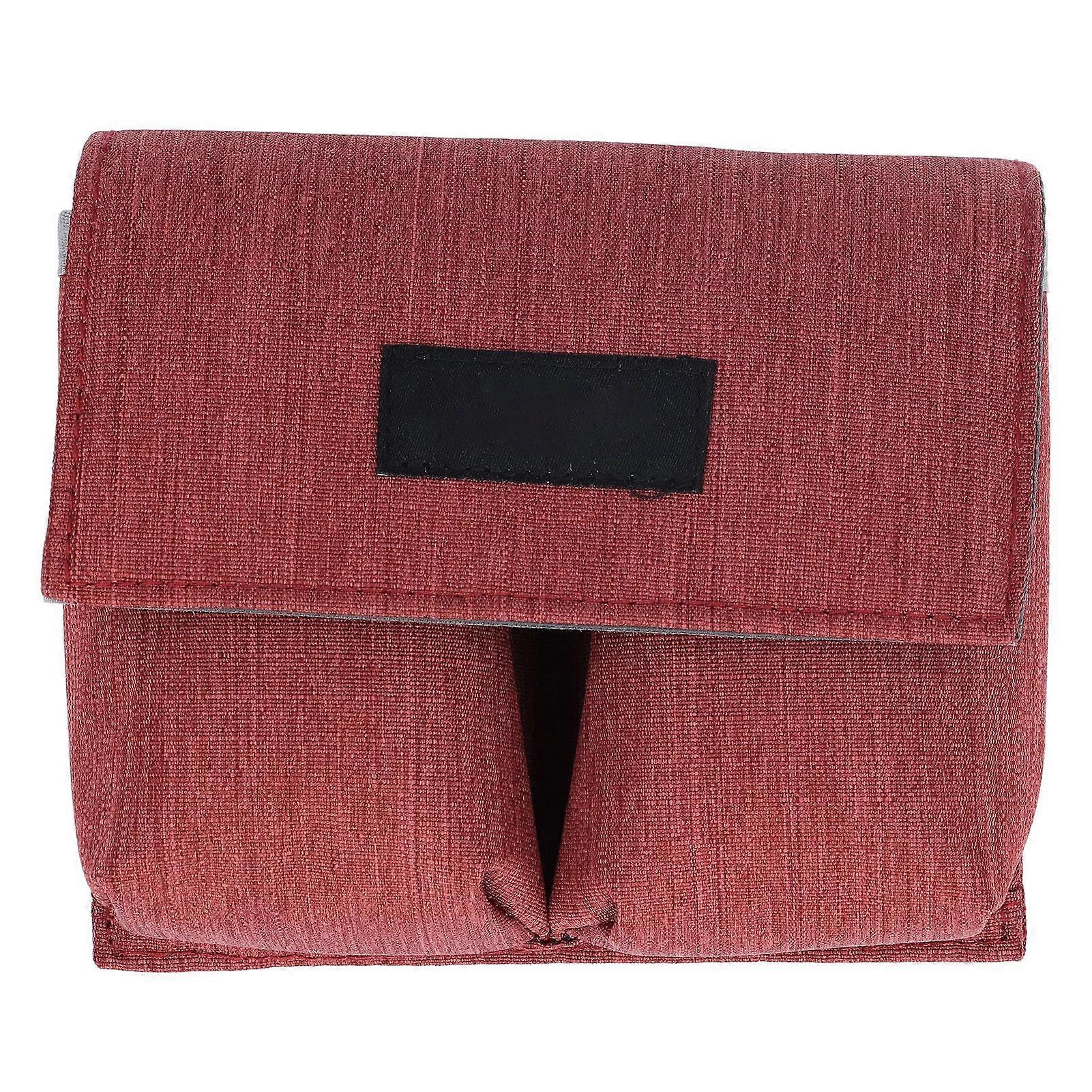Drone Battery Bag 2 Pockets Portable Camera Battery Case Protective Cover for Outdoor Brick Red