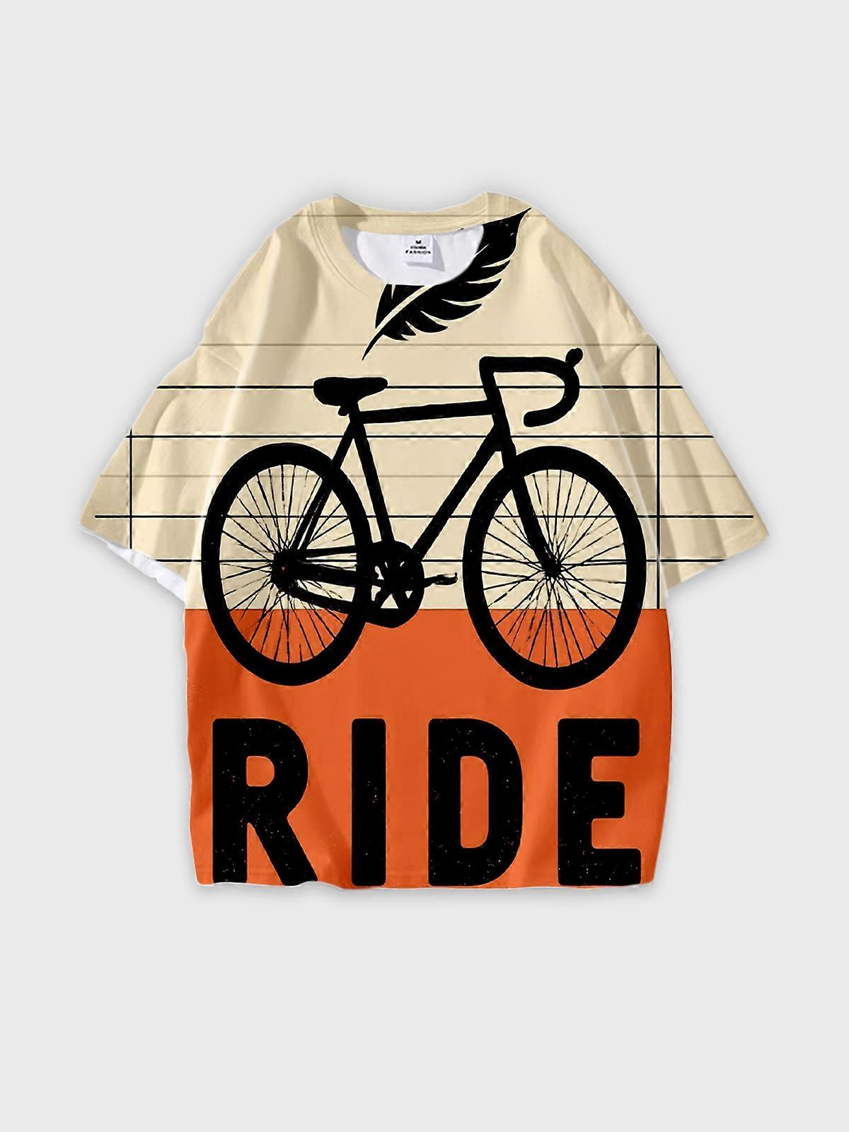 T-Shirt Round Neck, Loose Short Sleeve Pattern Graphic Tee, Unisex Summer Casual Top U2141