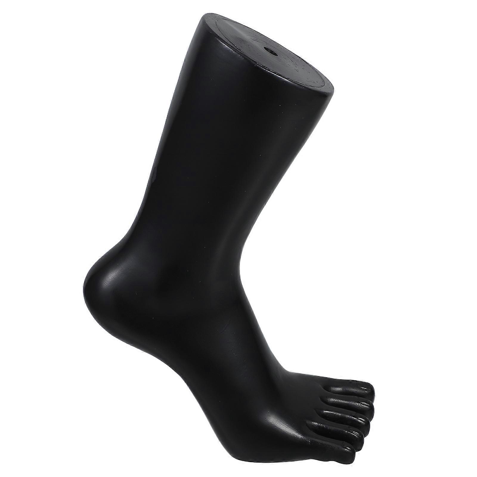 Five Toe Foot Mannequin for Sock Display Stand Photography Prop Compact PVC Black 7.5 Inches