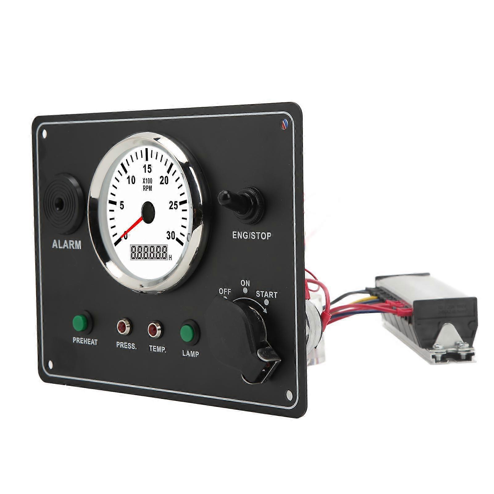 Multifunction 24V Tachometer Panel 3000RPM with Alarm for Engine