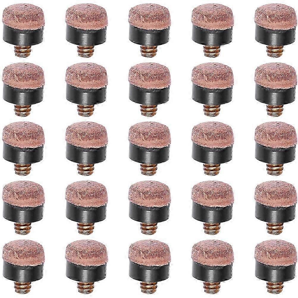 25Pcs Pool Cue Tips Leather Billiard Cue Tips Screw On Pool Cue Tips Replacement Cue Tips
