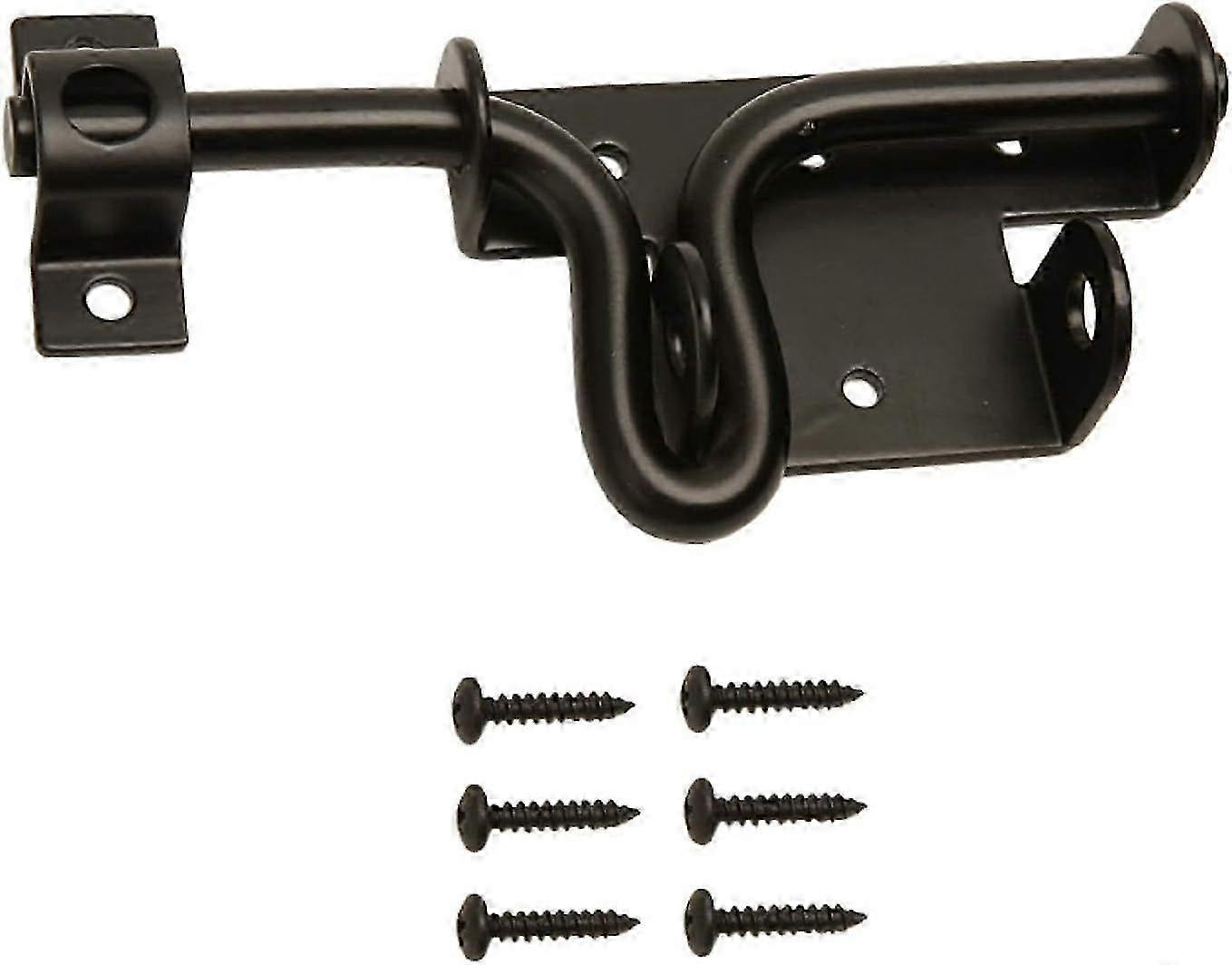 Black Heavy Duty Slide Bolt Gate Latch with Padlock Hole - Solid Hardware