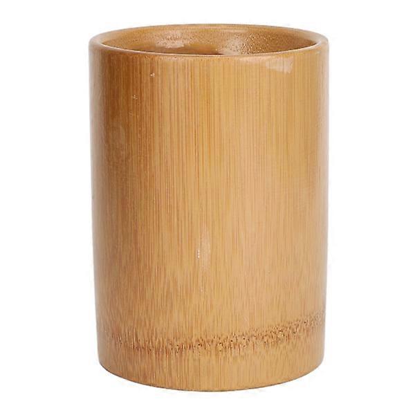 Waterproof Bamboo Jar for Desktop Storage, Cylindrical Bamboo Jar for Manicure and Shaving