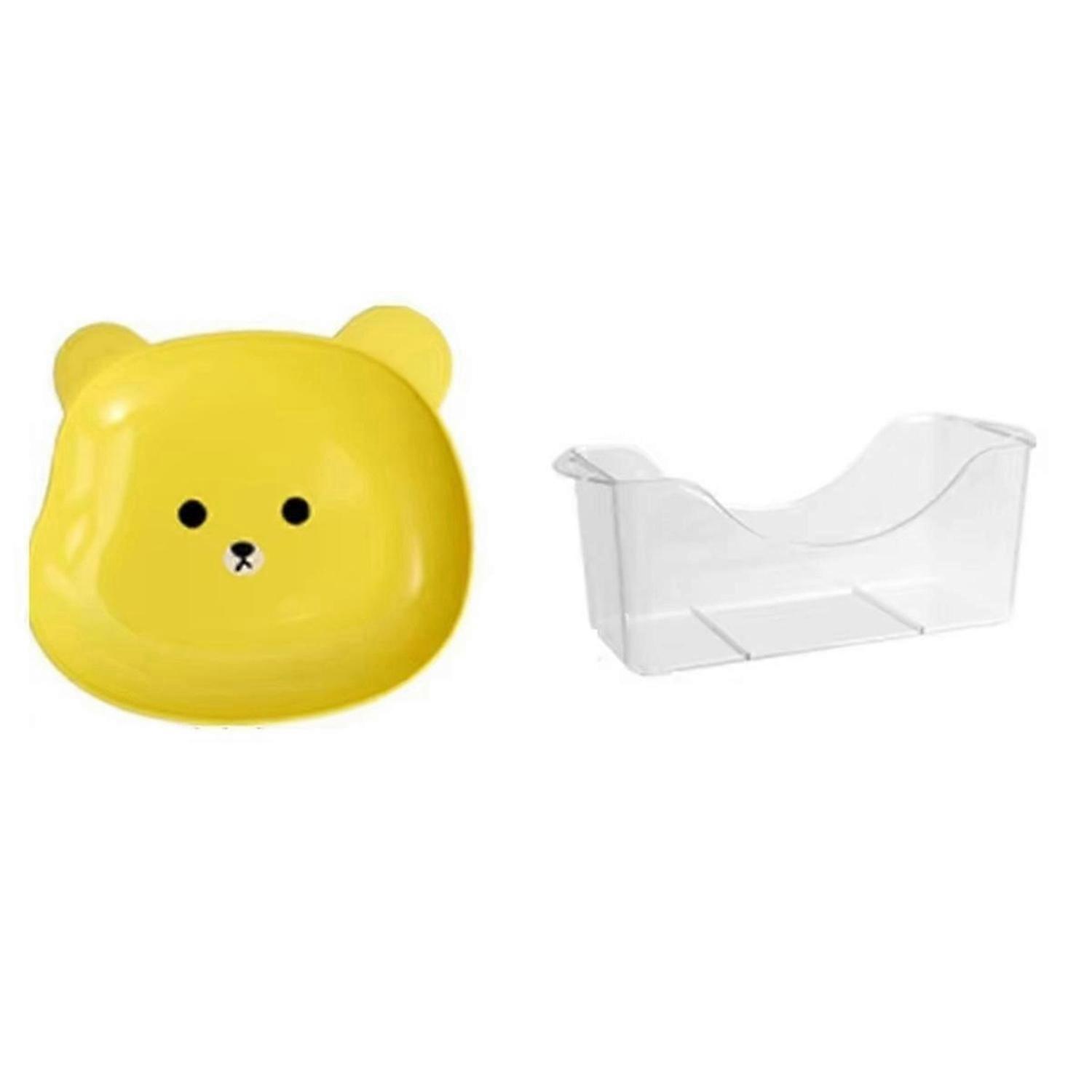 8pcs Bear Snack Plates Set,Anti-Drop Small Plates for Household Use,A