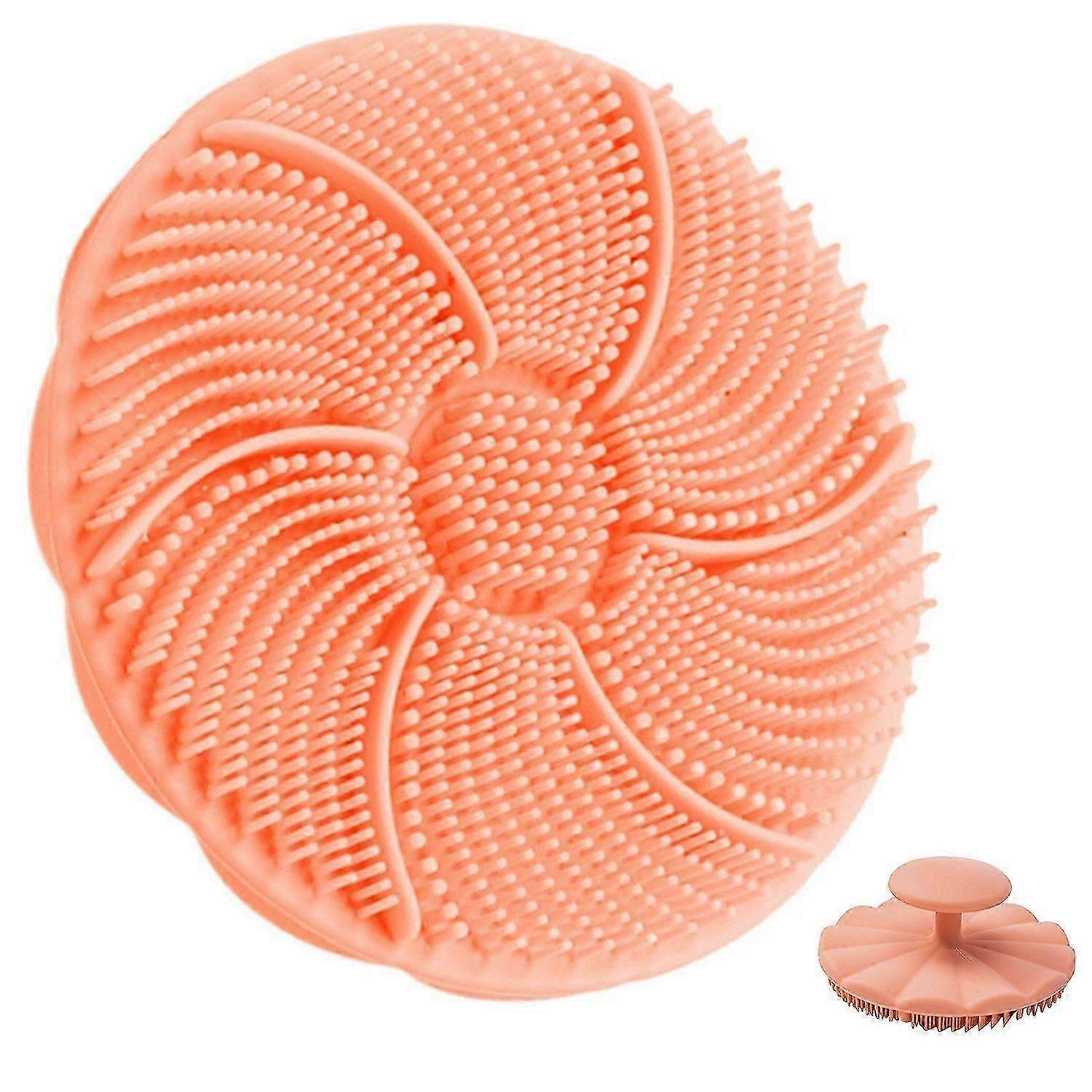 Manual face brush/hair washing brush with silicone bristles Ergonomic soft gentle care