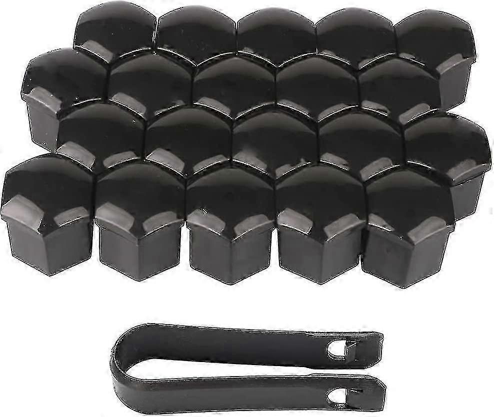 20PCS 19mm Wheel Nut Caps, Hexagonal Bolt Covers Black ABS with Removal Tool 2025