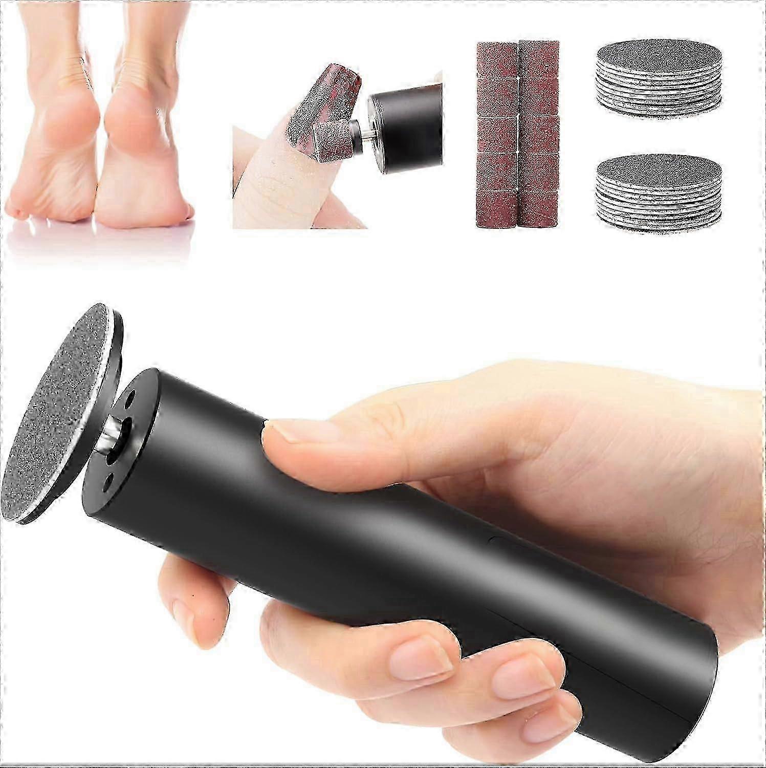 電動フットカルスリムーバー強力な痛みのない電動フットファイルカルスリムーバー、60pcsサンディングディスク付き