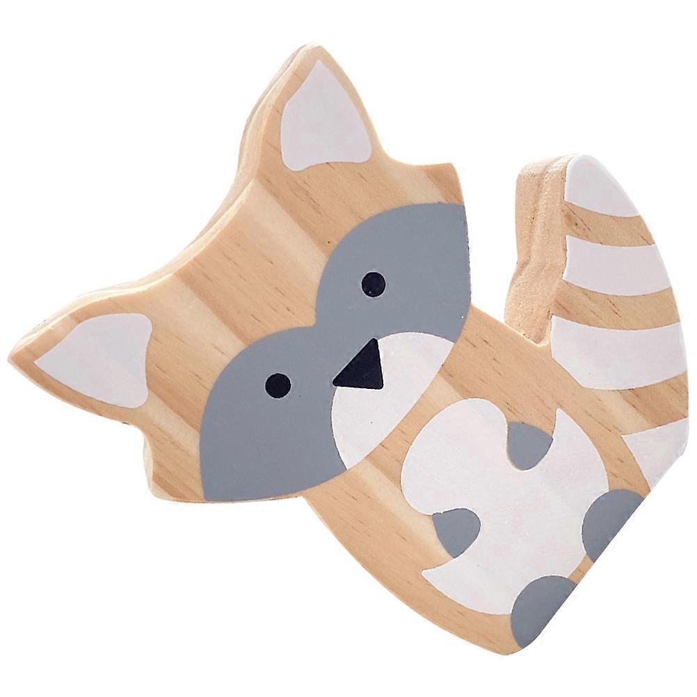 Foxes Desktop Decor for Decoration 4Pcs Wooden Foxes Ornament Set