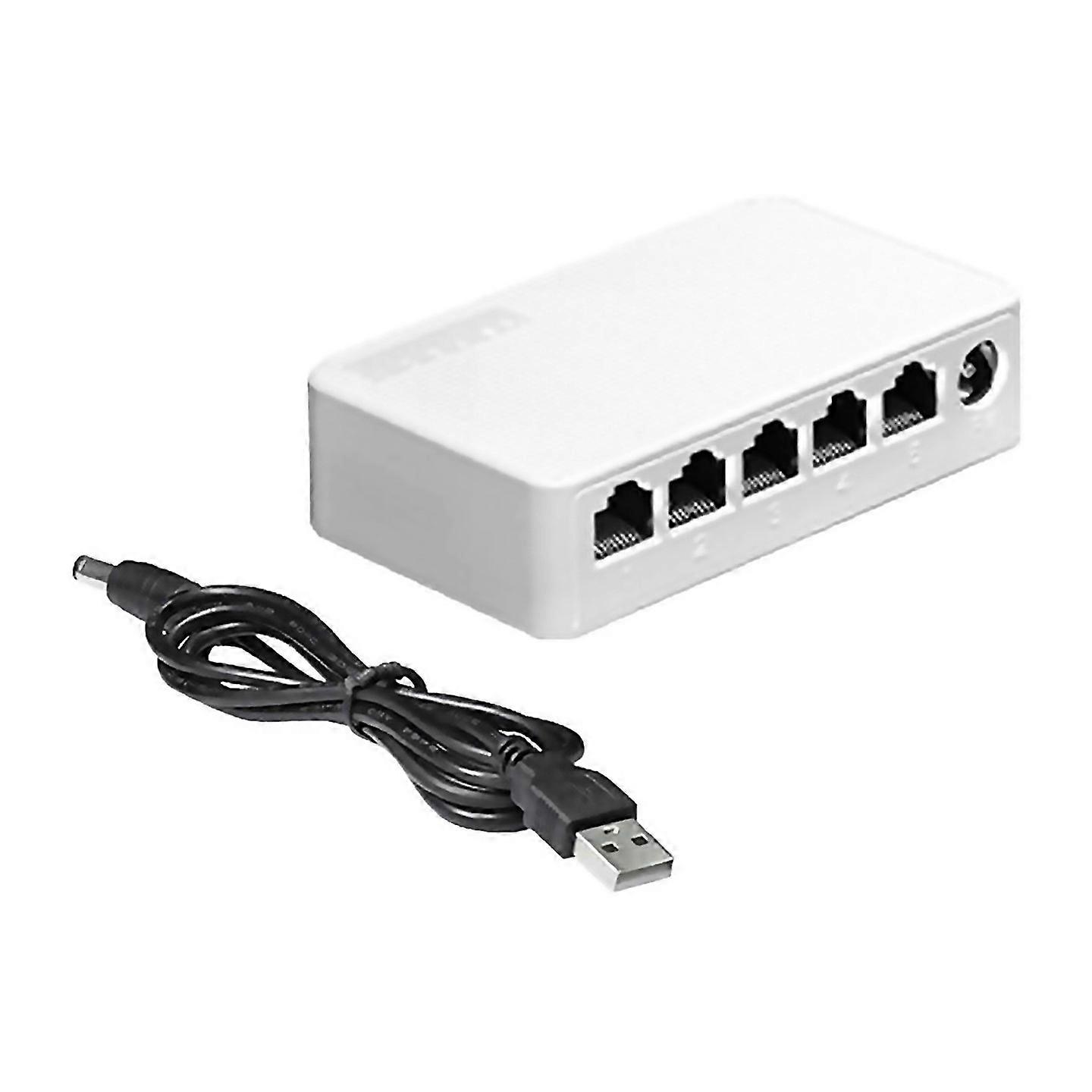 For 5 Port 100mbps Ethernet Switch Mini Network Hub Ethernet Splitter