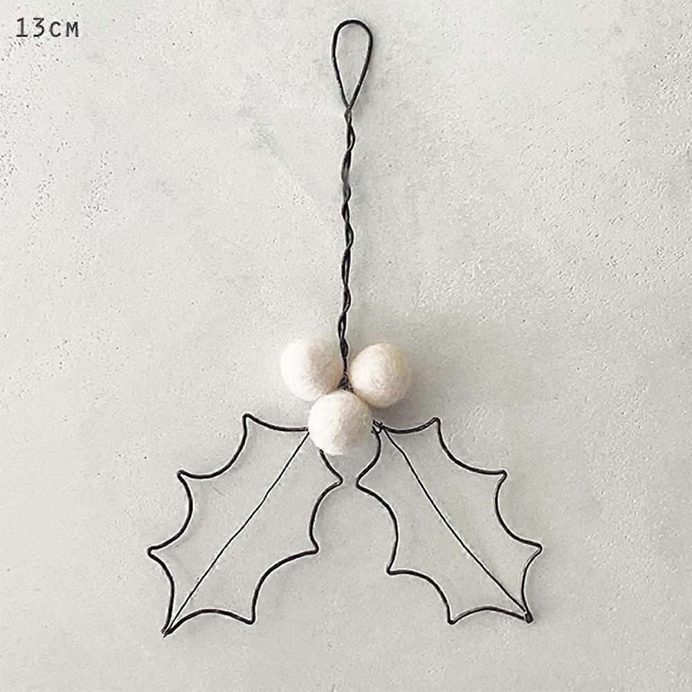 Rusty Wire Holly Leaf - White Wool Berries