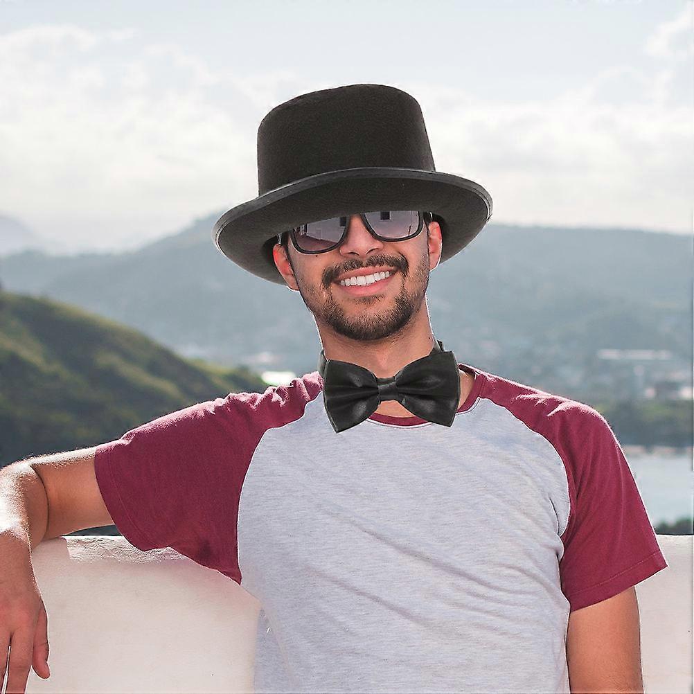 Detective Costume Kit Top Hat for Men with Bow Tie and Gloves 2Sets
