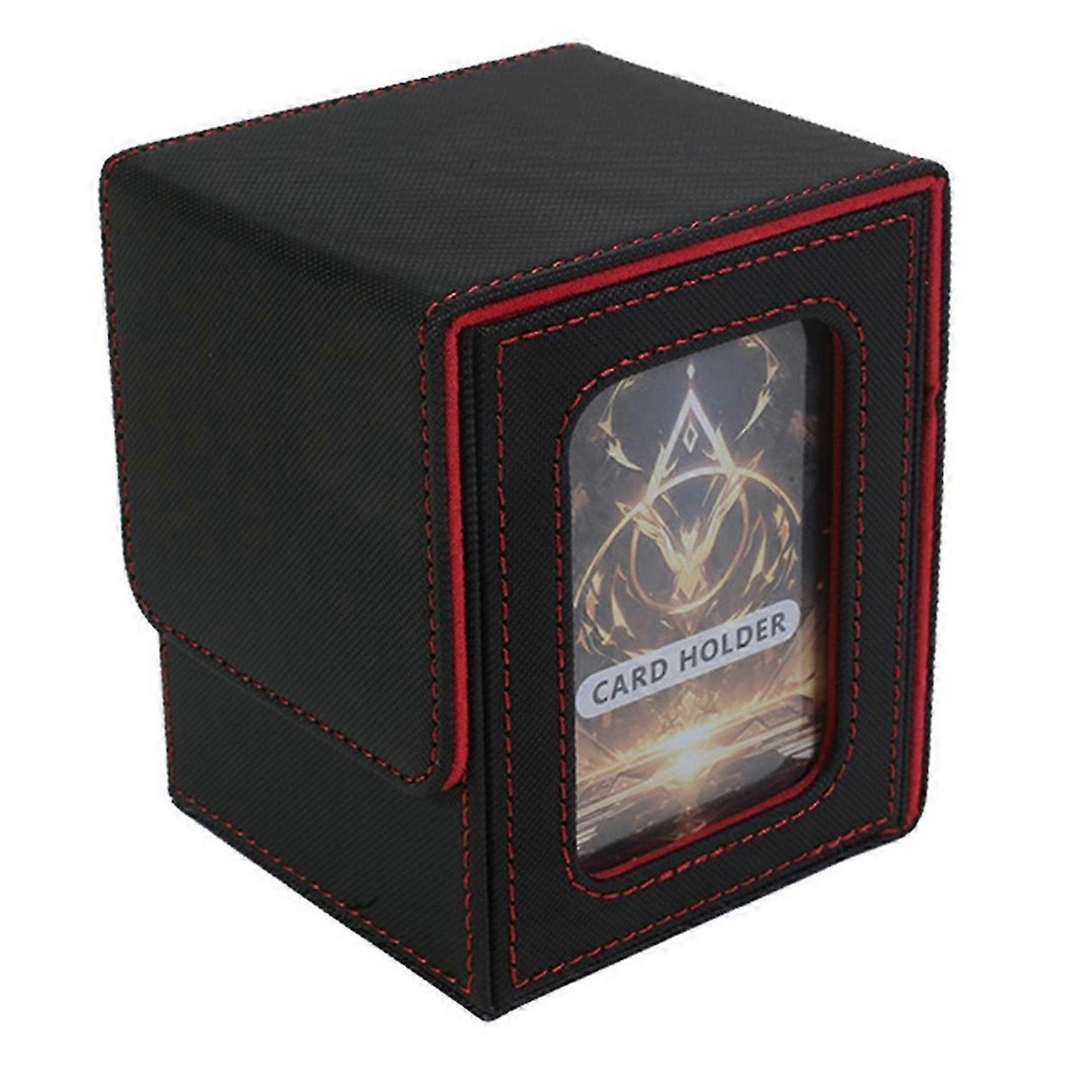 100+ Game Card Box Card Storage Box Plaid-Black & Red