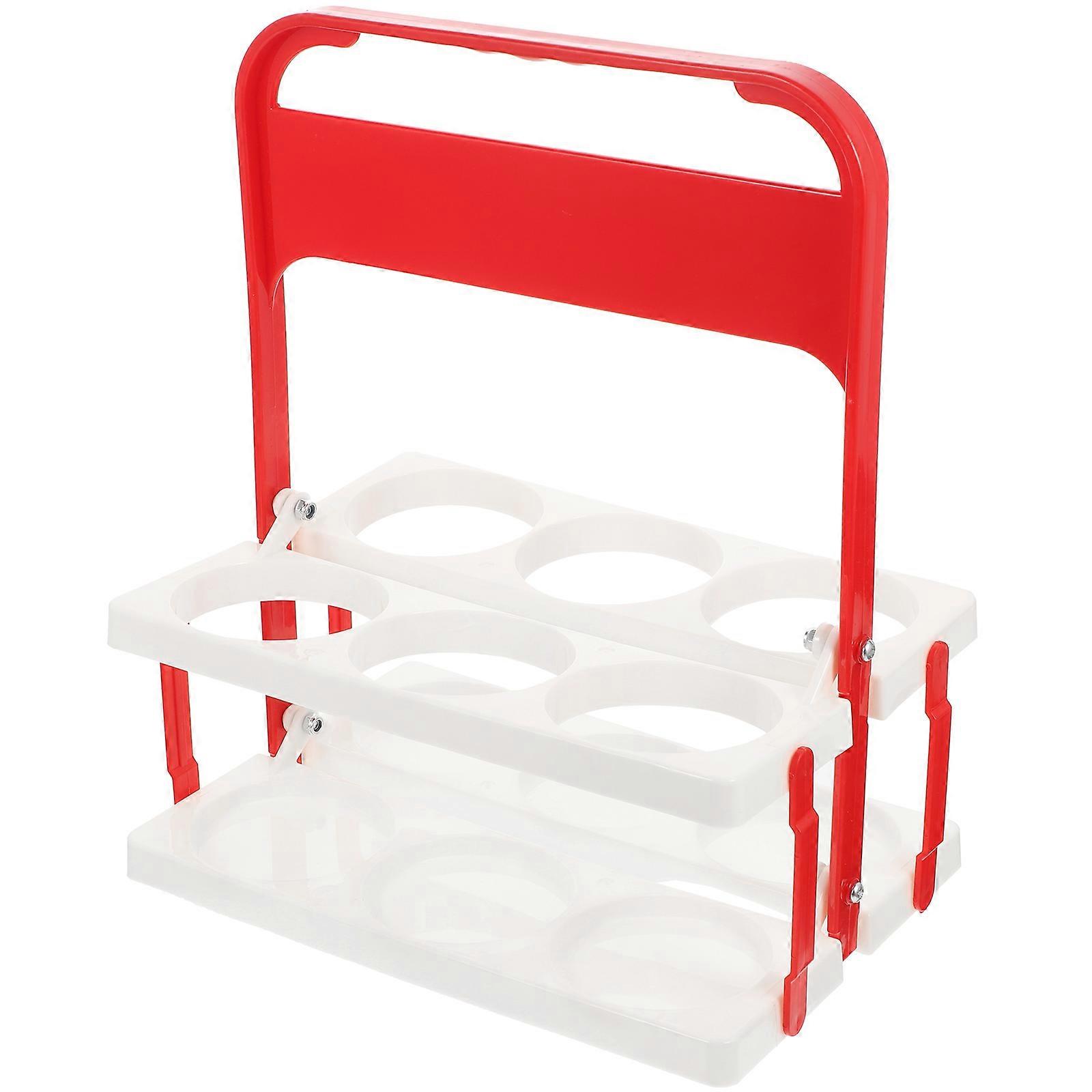 Multifunctional Beer Bottle Carrier Rack Rectangular Size 31X26X18CM Red 1Set