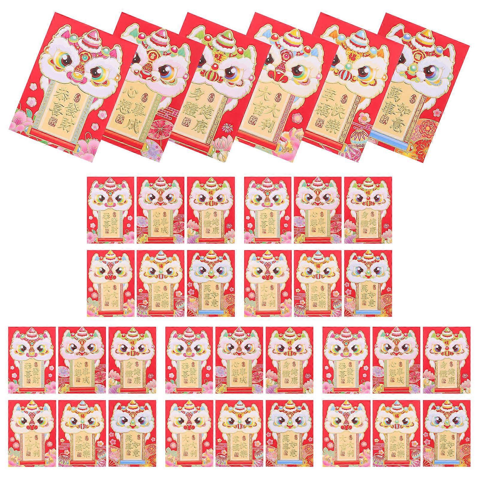 Chinese Style Red Envelopes Traditional Red Packet for New Year 144Pcs