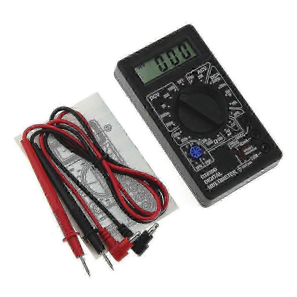 Mini Digital LCD Multimeter with Buzzer Voltage Ampere Meter Test Probe for DC A