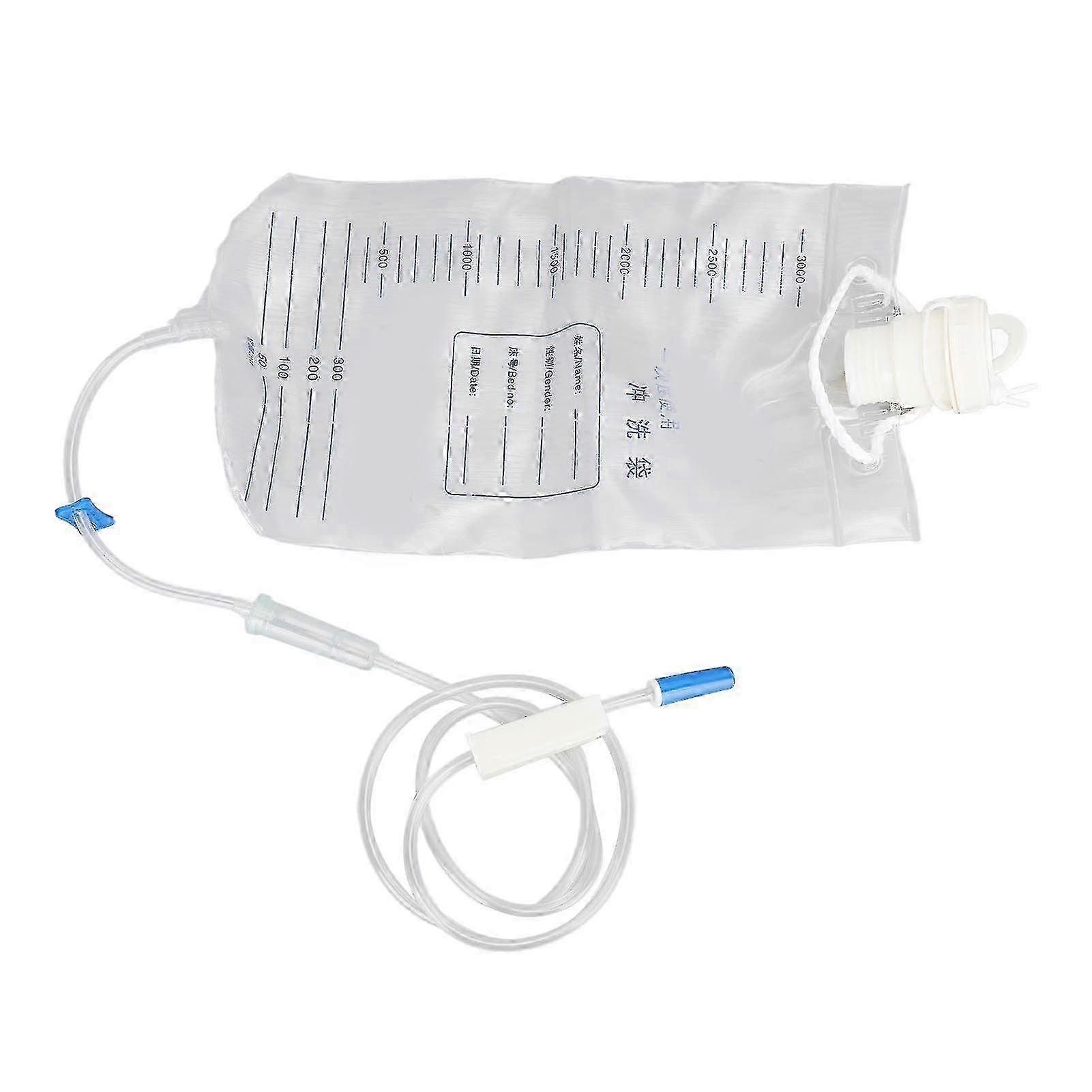 3000ml Silicone Enema Bag with Hose Foldable Compact Colon Cleansing Bag for Home Use