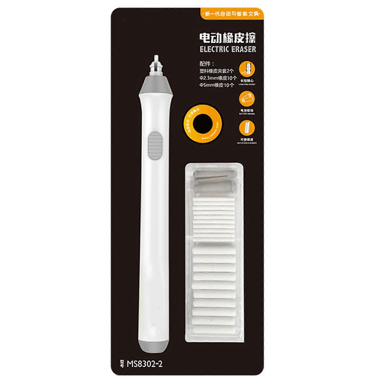 Portable Electric Eraser with Refills Battery Operated Eraser Electric Pencil Eraser for Sketching Writing Projects White