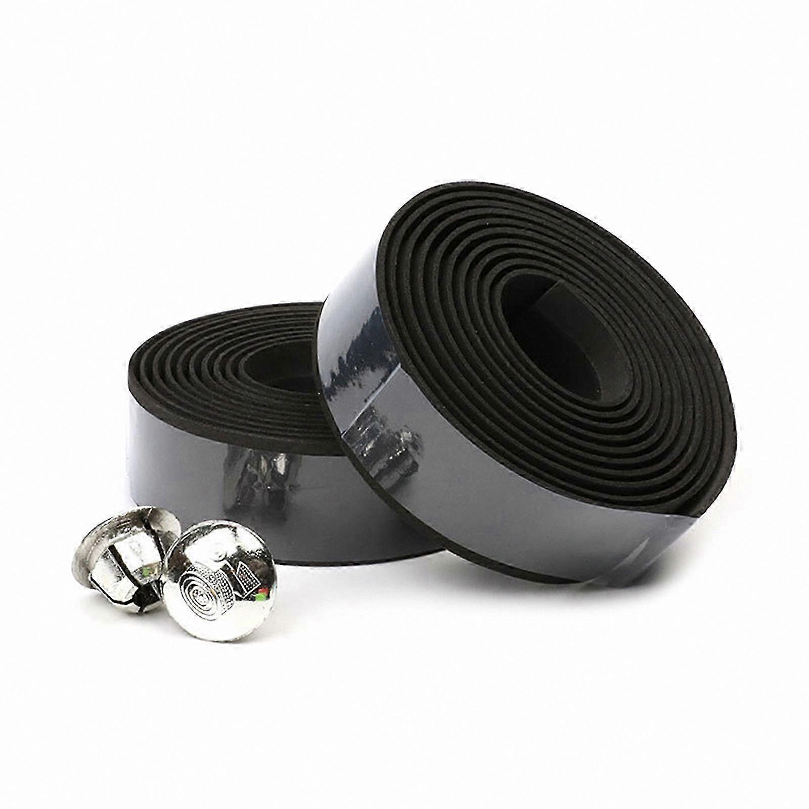 Blue and Black Rubber Foam Handlebar Tape for Road Bikes with Enhanced Grip and Comfort Wrap