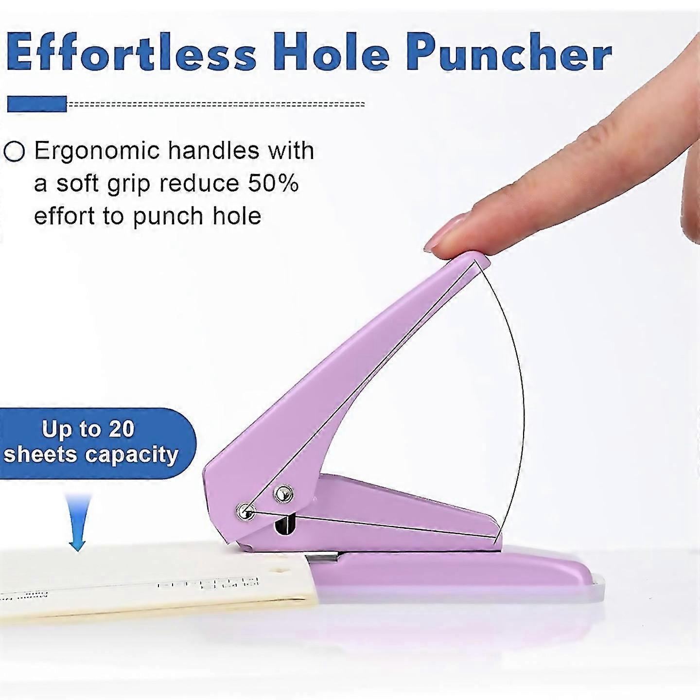 For 10 Pcs Hole Punch With Lock 1 Hole Paper Hole Punch 20 Sheet Capacity