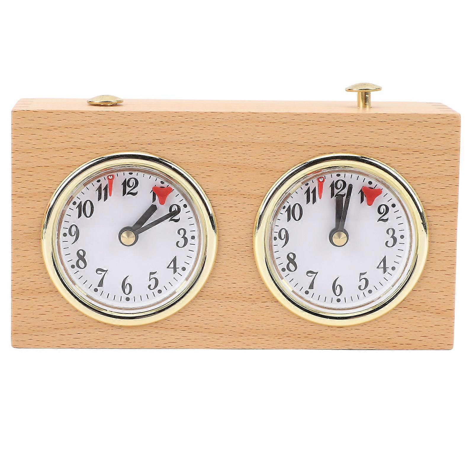 Wooden Vintage Chess Timer Wind Up Multifunctional Portable Professional Stress Reduction Ornament Chess Clock for Competition