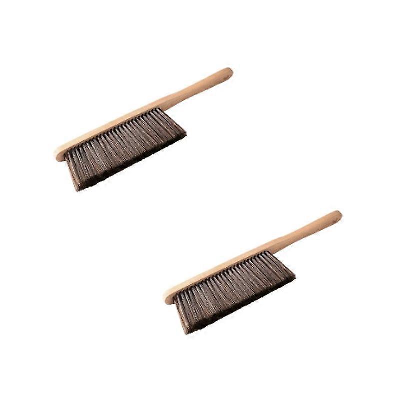 Natural Wood Handle Brush with Bristles for Coffee Powder Cleaning Anti Static Desktop Bar Grinder Bed Sweeping Home Cleaning