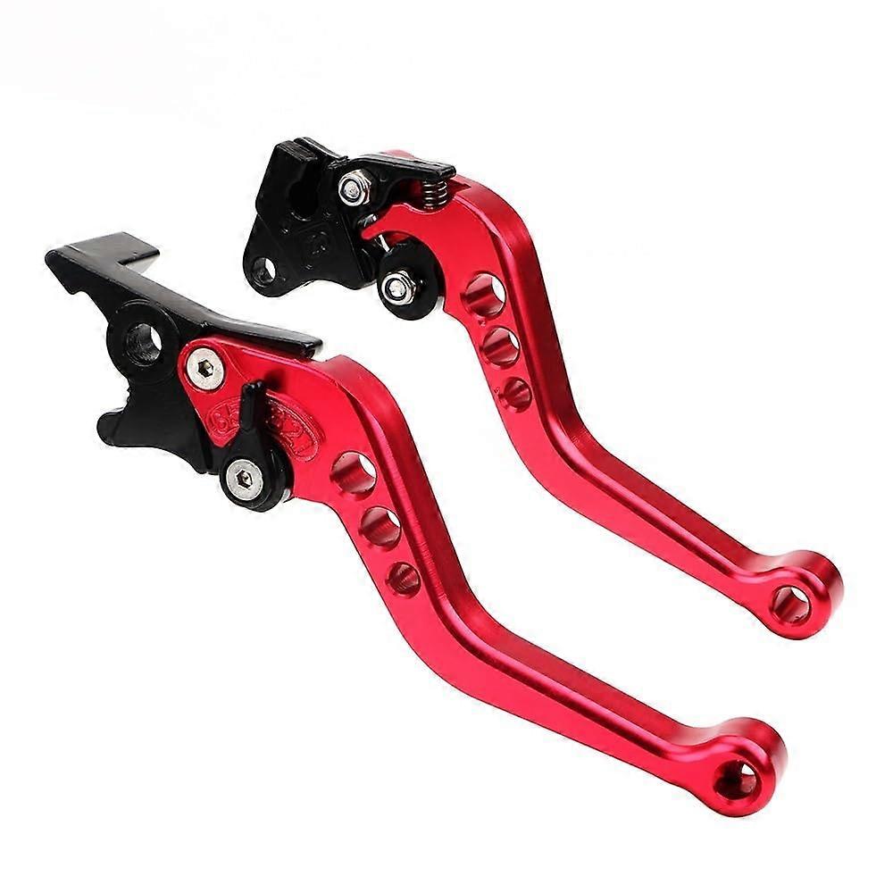Motorcycle Brake Levers CNC Alloy Clutch And Brake Lever Set Universal Red 1 Pair