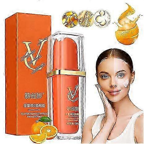 Vitamin C Makeup Tone Up Cream, Five Vitamin C Tone-Up Cream, Moisturizing Brightening Concealer Smooth Tone Up Cream, Lightweight Long Lasting Vitami