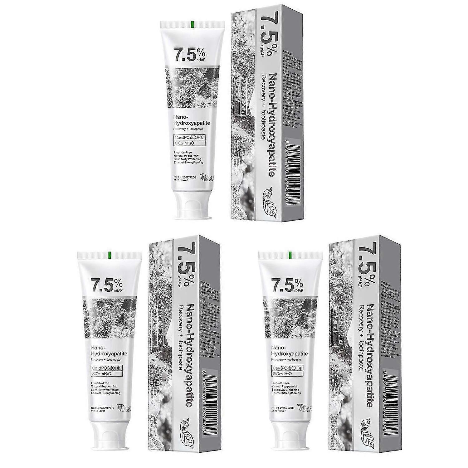 1-3x 7.5% ナノハイドロキシアパタイト歯磨き粉集中ホワイトニング歯磨き粉さわやかな息の歯のホワイトナー