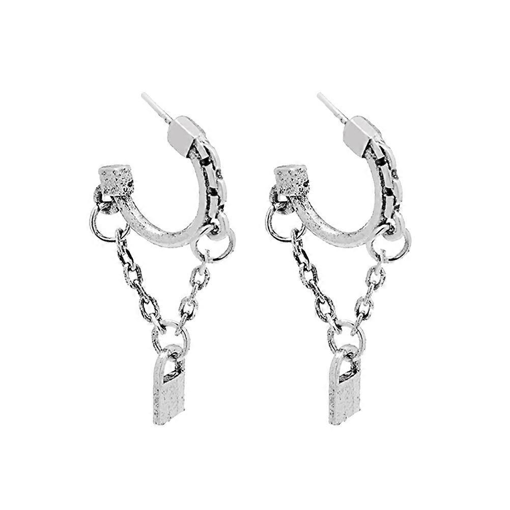 Stylish Chain Lock Ear Drop Creative Ear Pendant for Decor 1Pair