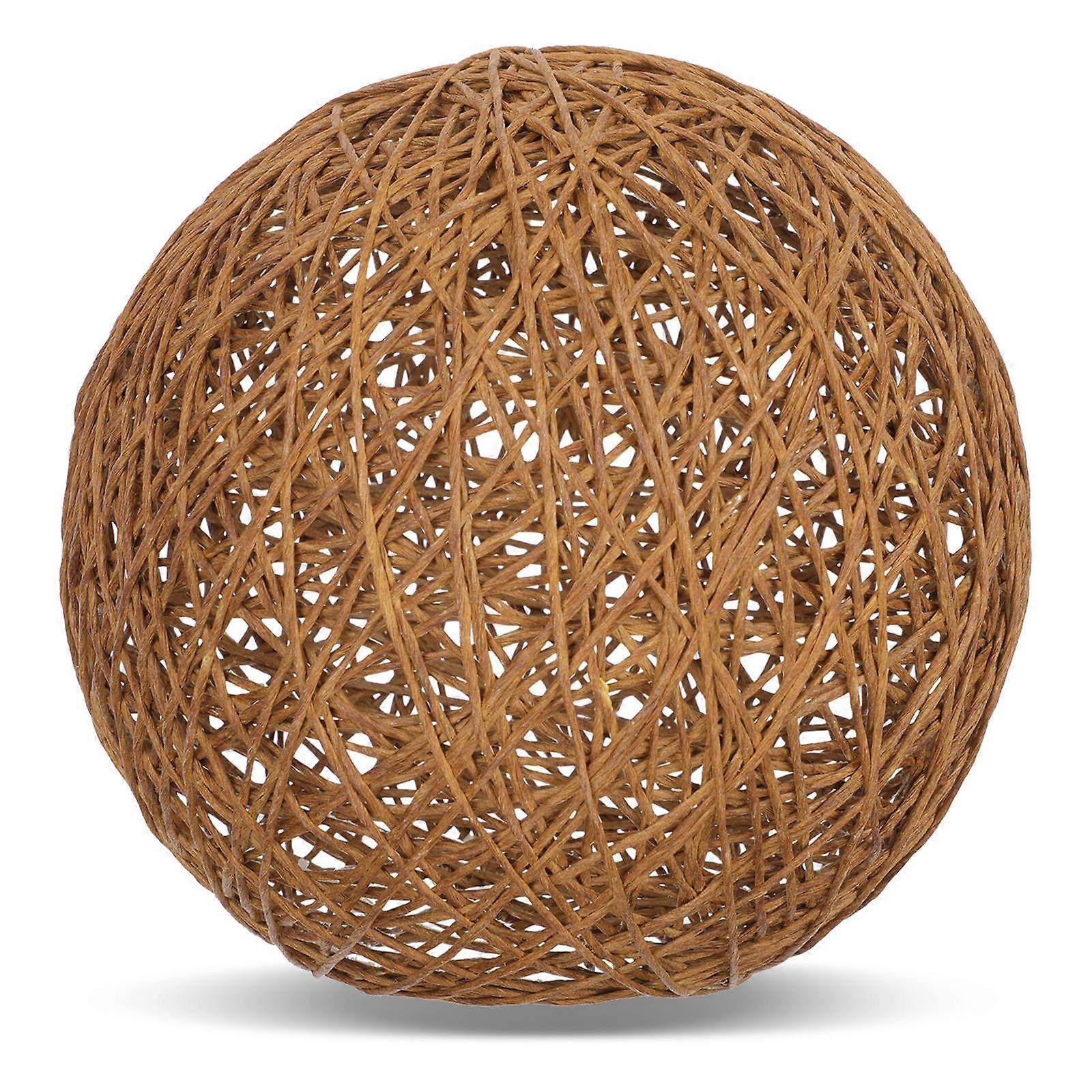 Durable Rattan Ceiling Light Cover Ball Shape Lamp Shade 3Pcs