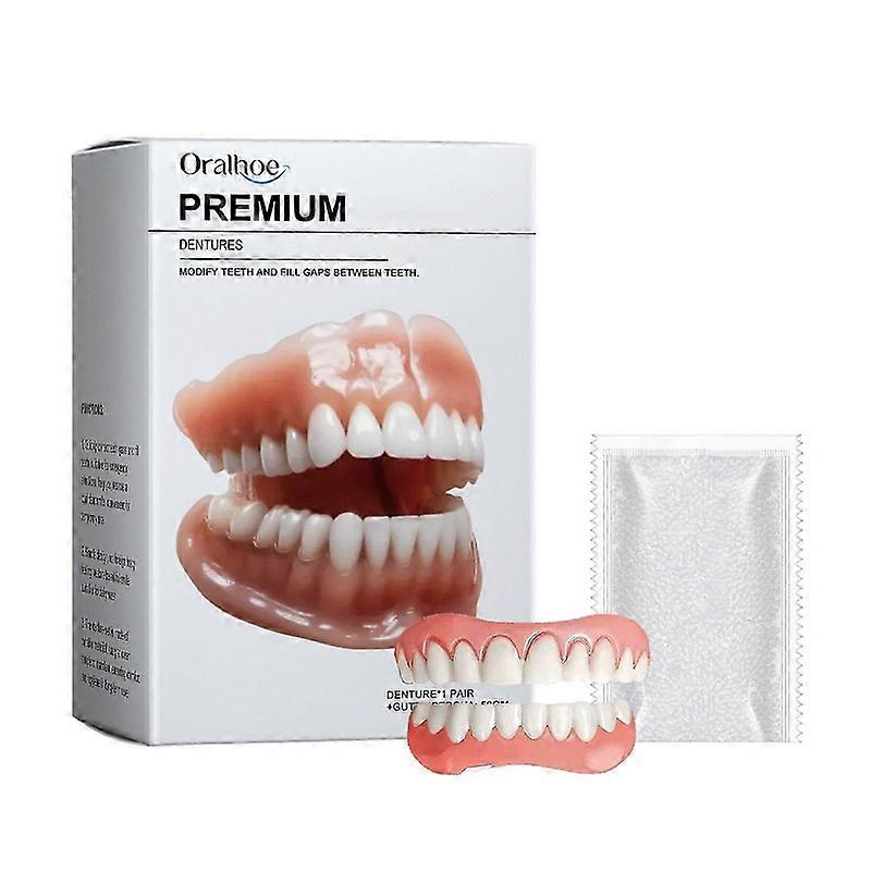 Silicone Reline Denture Set, Soft Denture Reline Kit, Comfortable & Waterproof Fake Teeth Solution for Daily Use