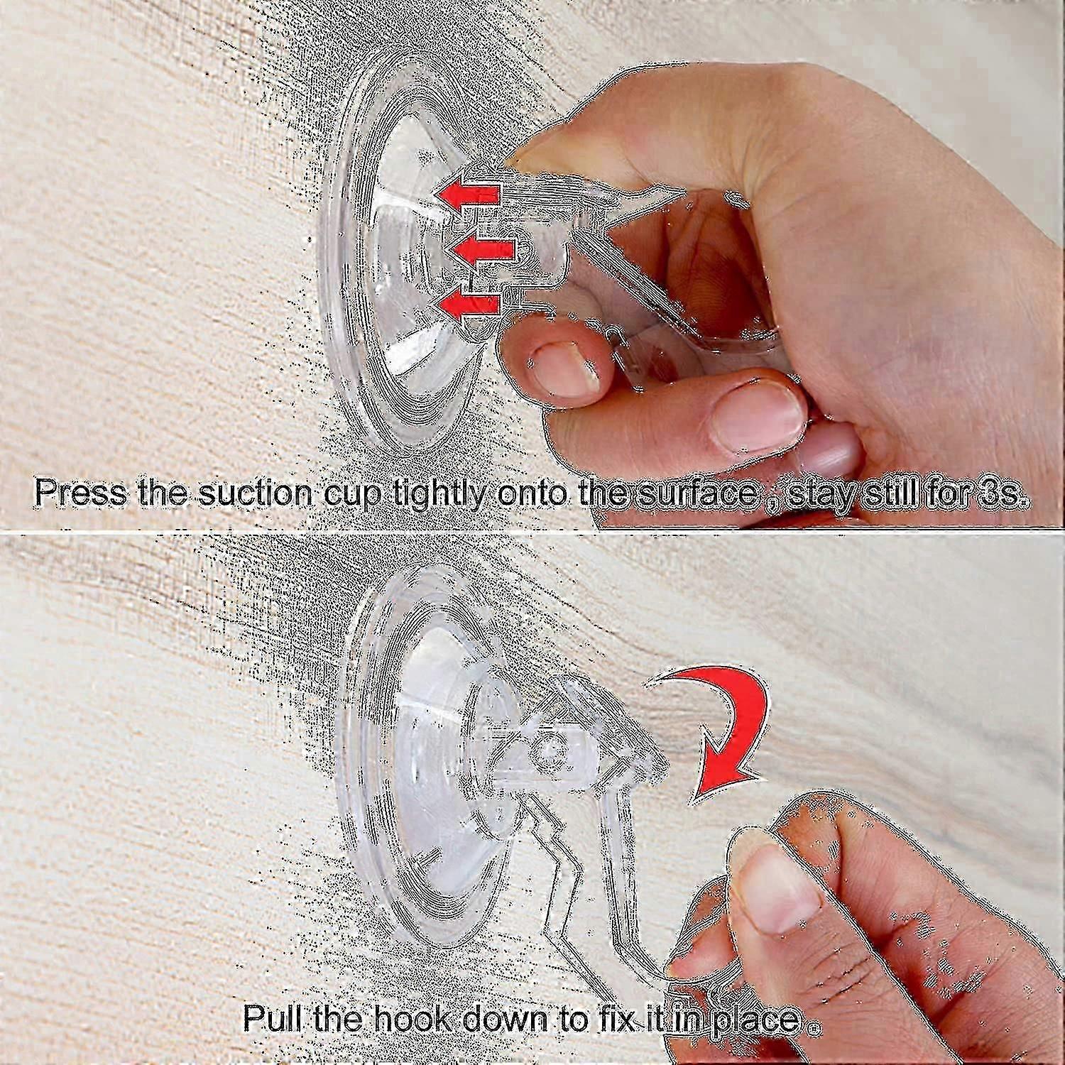 Suction Cup Hook, Set Of 6 Suction Cup Hooks, Load Capacity 3kg, Transparent