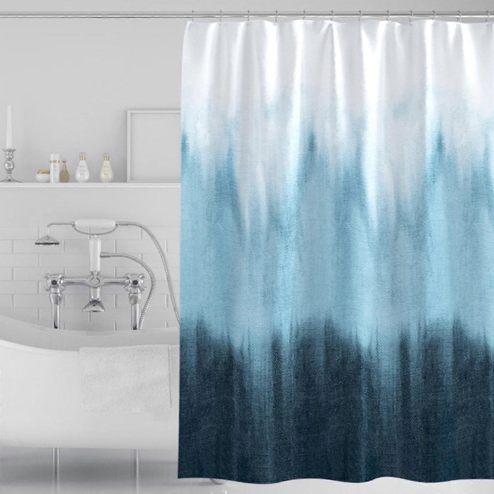 Polyester Shower Curtain 79x86 inch with Hooks - Quick-Drying, Weighted Hem, Bathroom Set