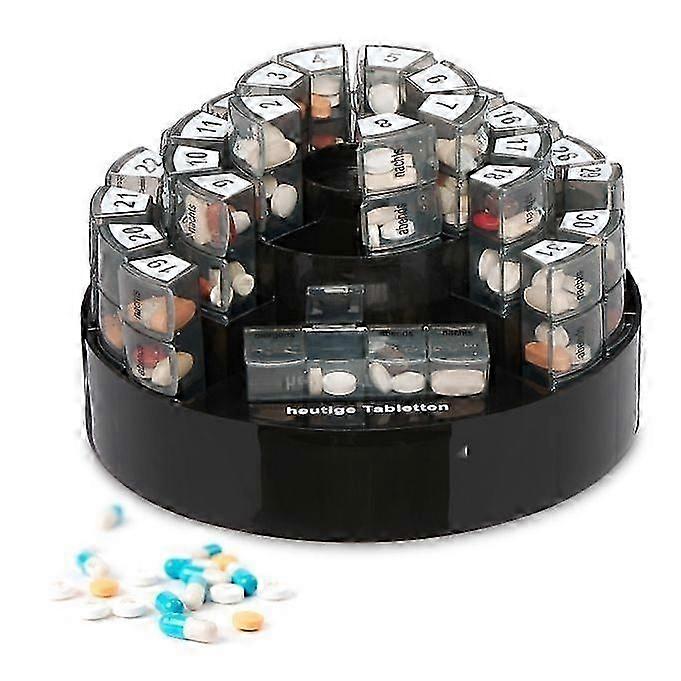 31-Day Tablet Organiser Box with 4 Compartments - Ideal for UK Medication Management