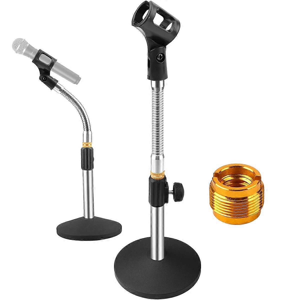 Desk Mic Stand Desktop Microphone Stand Adjustable Tabletop Blue For Podcasting