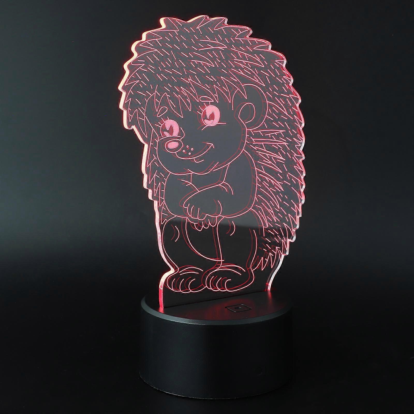 Bedroom Light Hedgehog 3D LED Night Light with Touch Switch 2Pcs