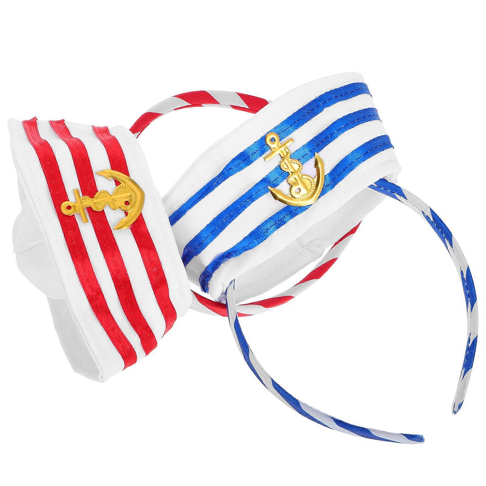 Cosplay Sailor Hat Headbands 6Pcs Captain Hat Headband Assorted Color