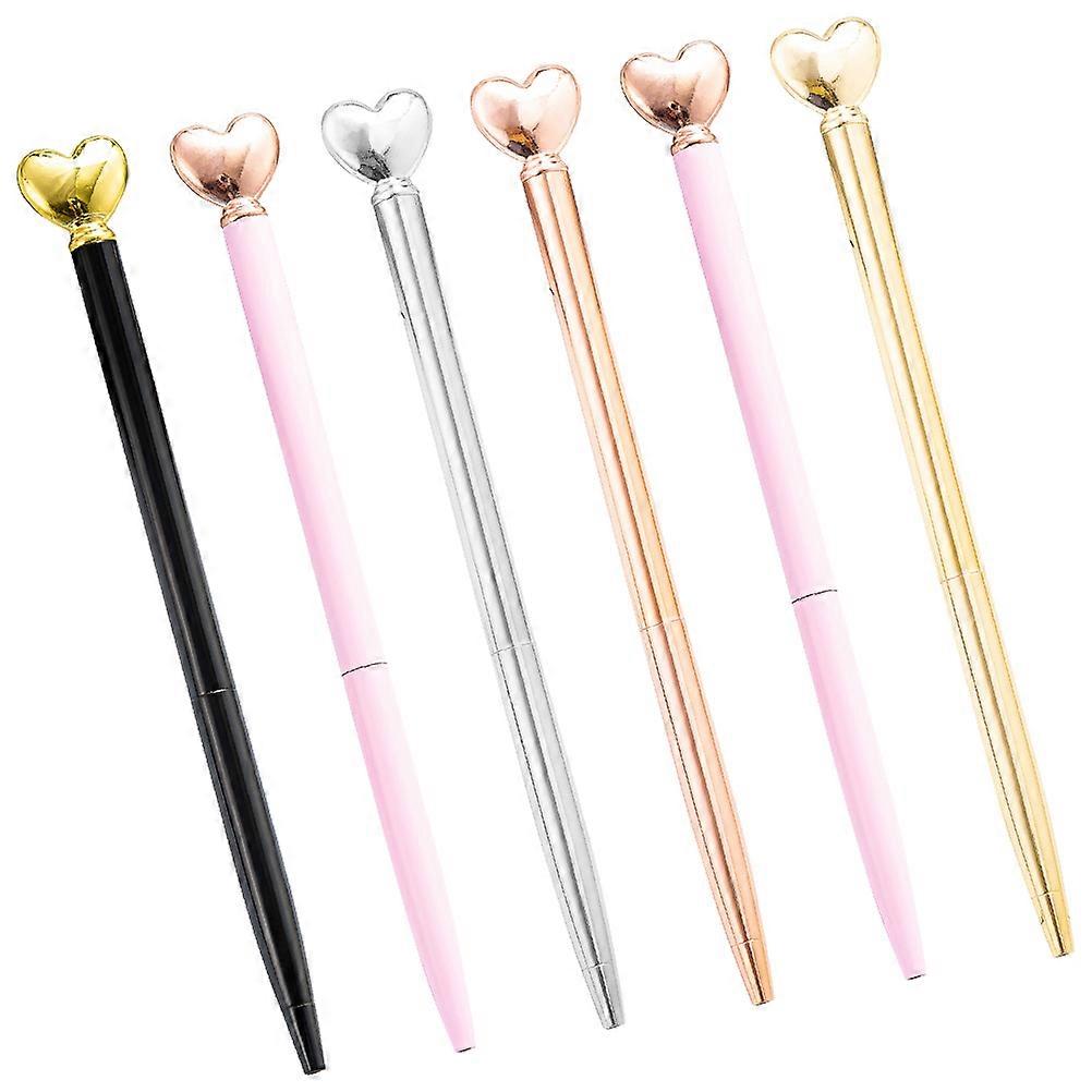 24 Pcs Stylish Metal Ballpoint Pen In Heart-Shape Suitable For Classmates Colleagues And Friends On Valentine's Day With Writing Function