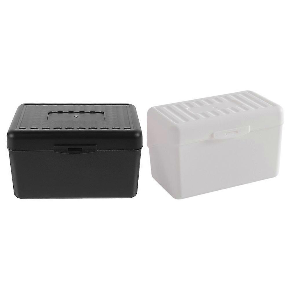 Desktop Business Card Box 4 Pcs Portable Organizer Rectangular Shape Space Saving For Home Users Office Supplies