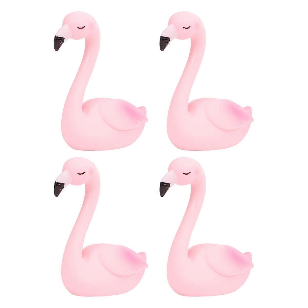 Pink Cake Flamingo Ornament for Decoration 8Pcs Creative Flamingo Craft