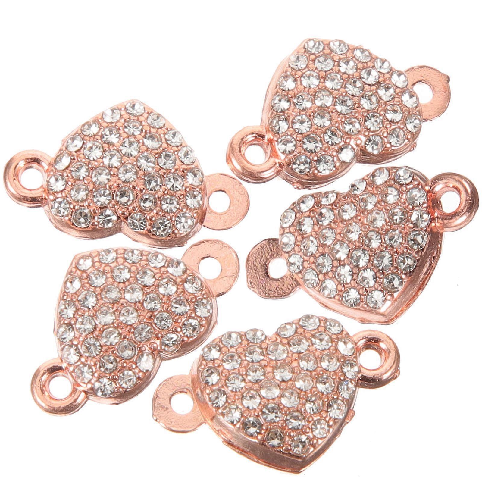 Magnetic Metal Buckles 15 Pcs Heart Shaped Clasps Ideal For Simple Elegant Jewelry Projects And Daily Wear 1.8X1Cm Size