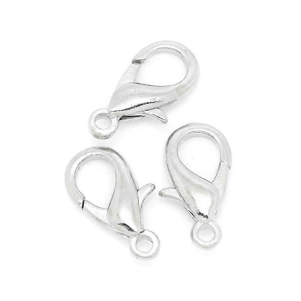 Crafting Essentials 200Pcs Silver Lobster Claw Clasps Ideal For Jewelry Repairing With 7X12Mm Durable Hooks