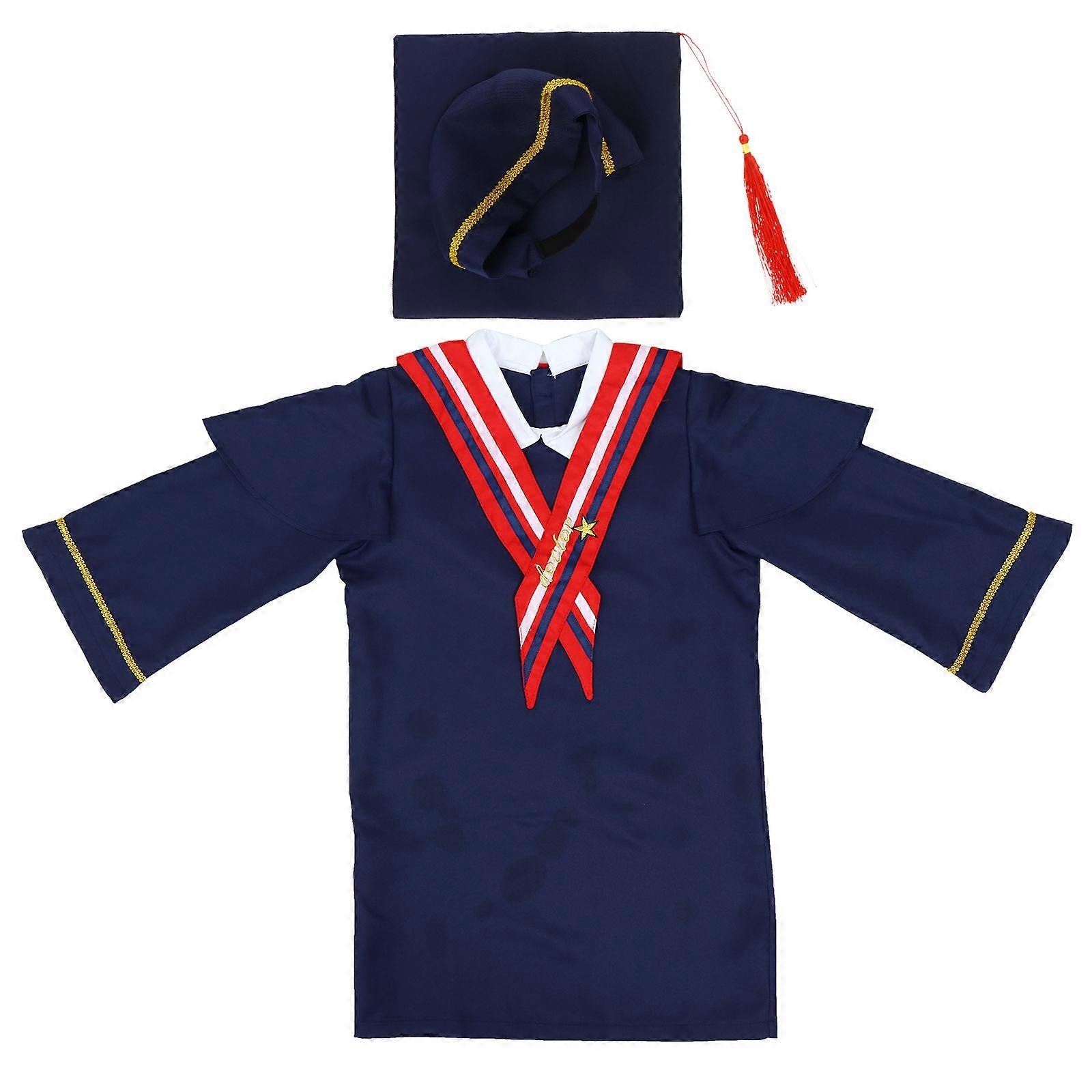 Children Graduation Gown Bachelor for Campus Stage Performance 2Pcs Set