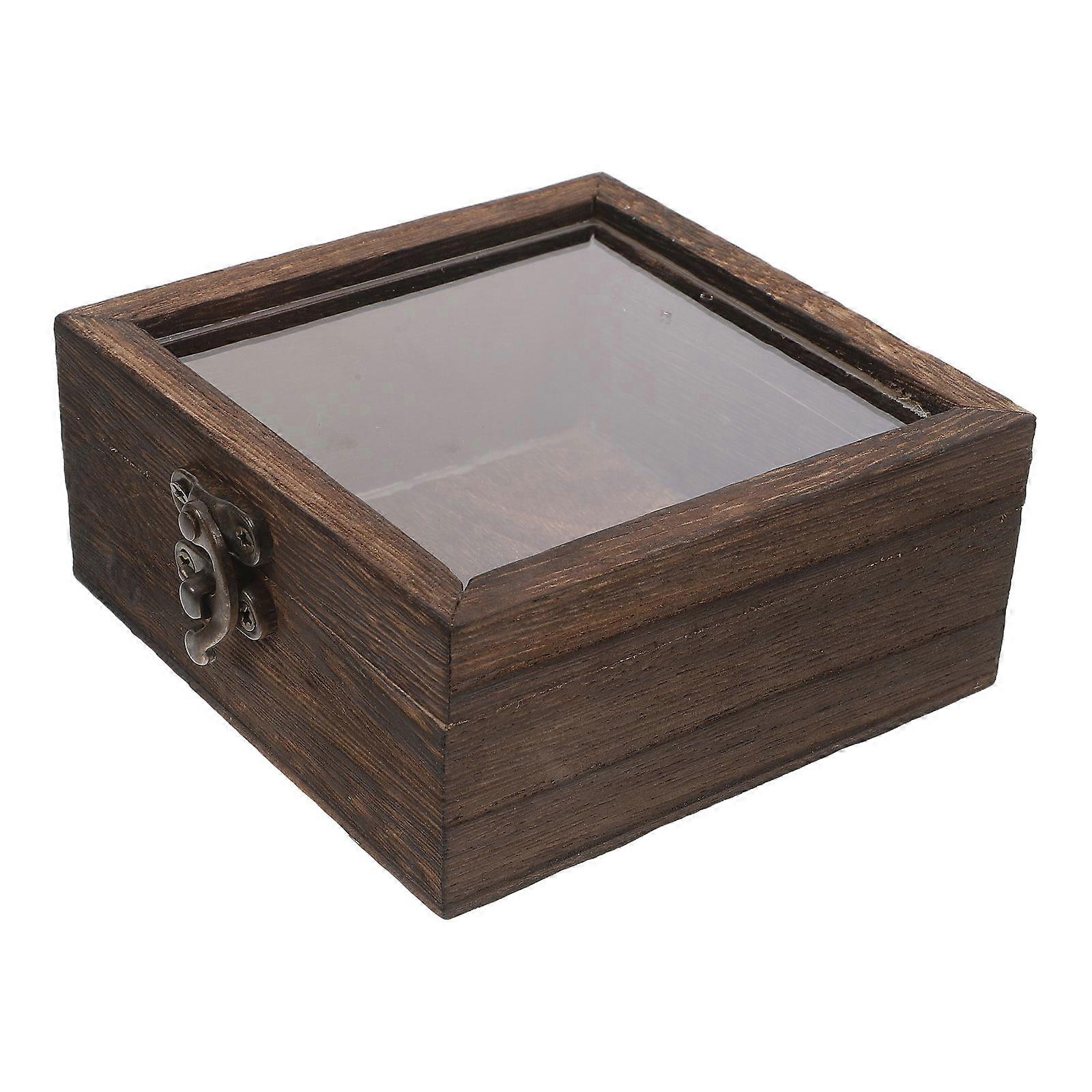 Butterfly Collection Box For Hobbyists 5Pcs Wooden Storage Container With Elegant Flip Top Design Light Brown