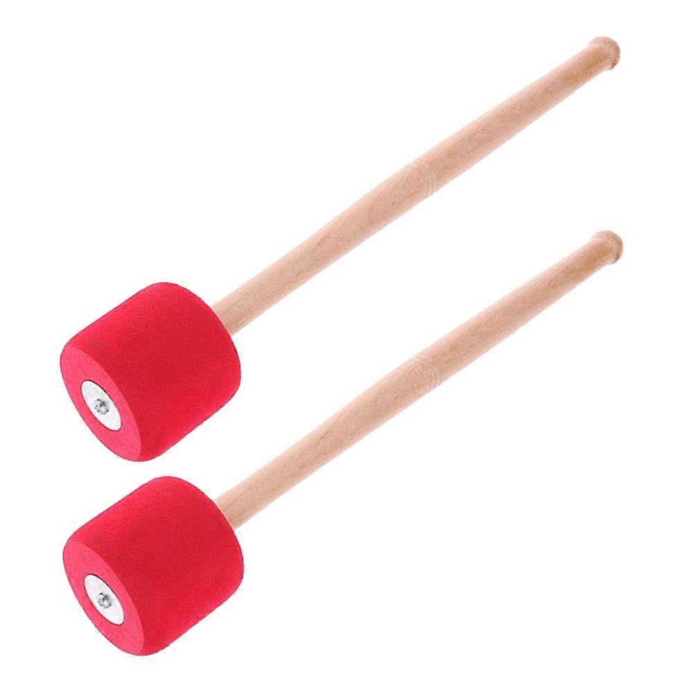 Percussion Drumsticks Red Bass Drum Mallets for Drum Use 10Pcs