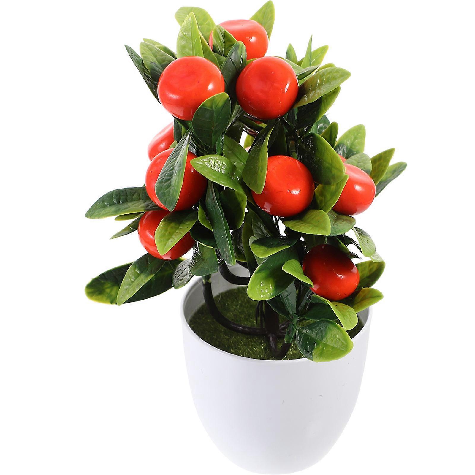 Artificial Potted Plant for Decoration 3Pcs Realistic Fruit Tree Tabletop Decor