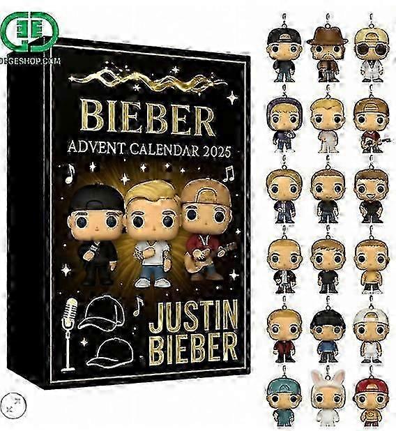 2025 Justin Bieber Advent Urlaub Blinde Box Weihnachtsbaumschmuck Acryl Anhänger